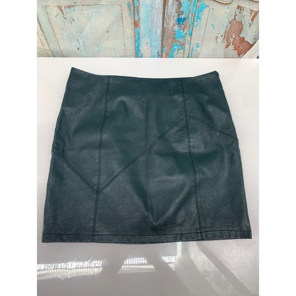 Fahsyee Dresses & Skirts - Fahsyee Faux Leather Skirt, LG Green